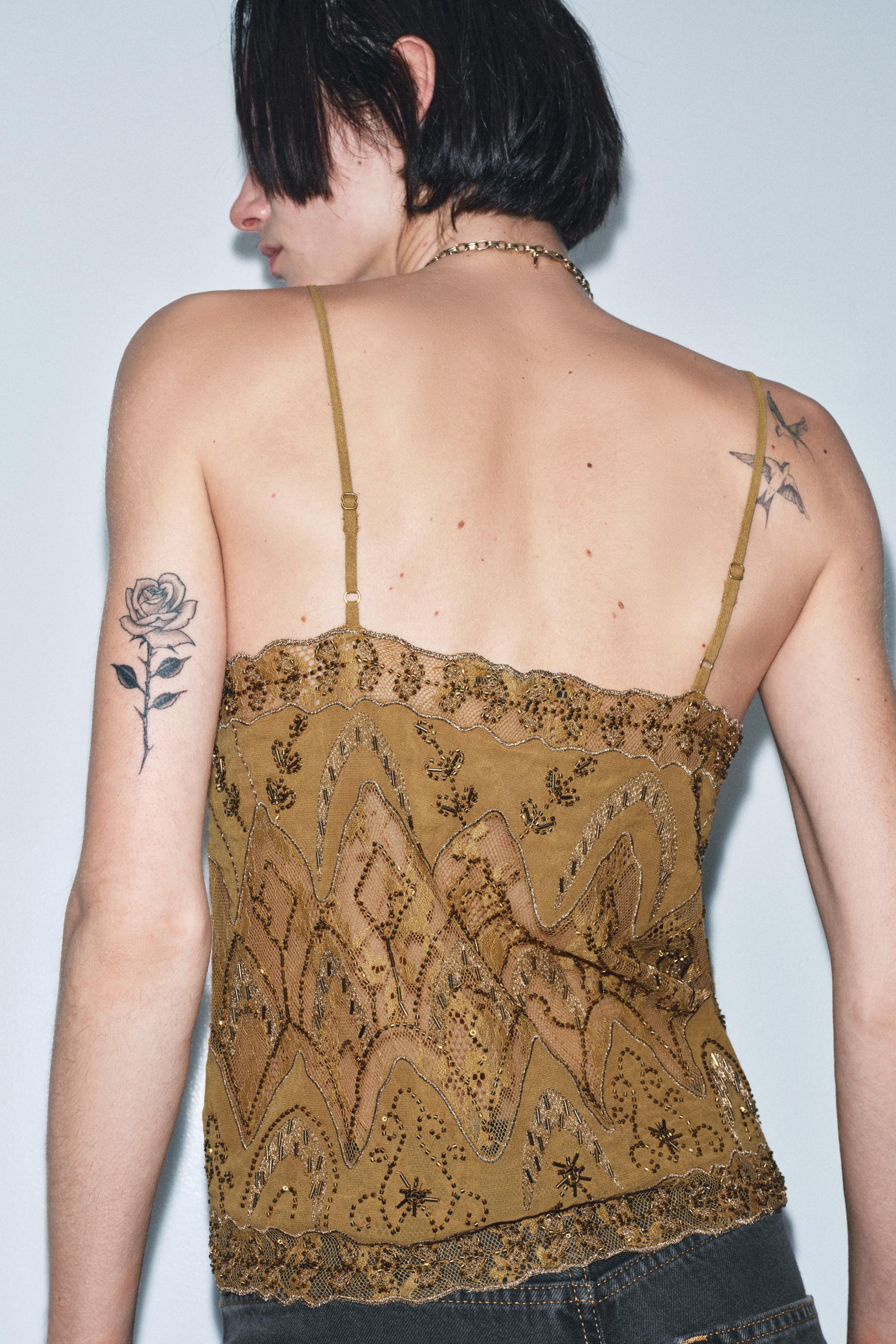 BEADED EMBROIDERED TOP ZW COLLECTION LIMITED EDITION